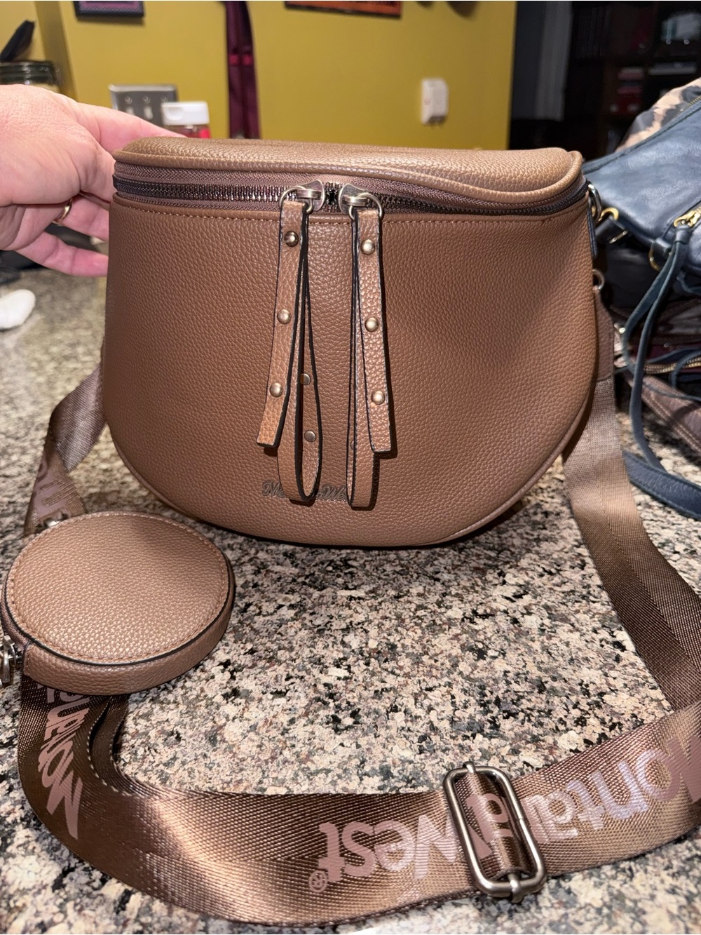 Montana West Brown Pebble Crossbody Bum Bag with Coin Pouch